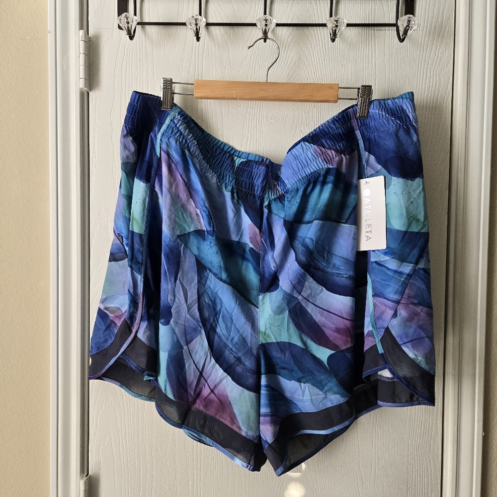 Athleta Printed Mesh Racer Run Short